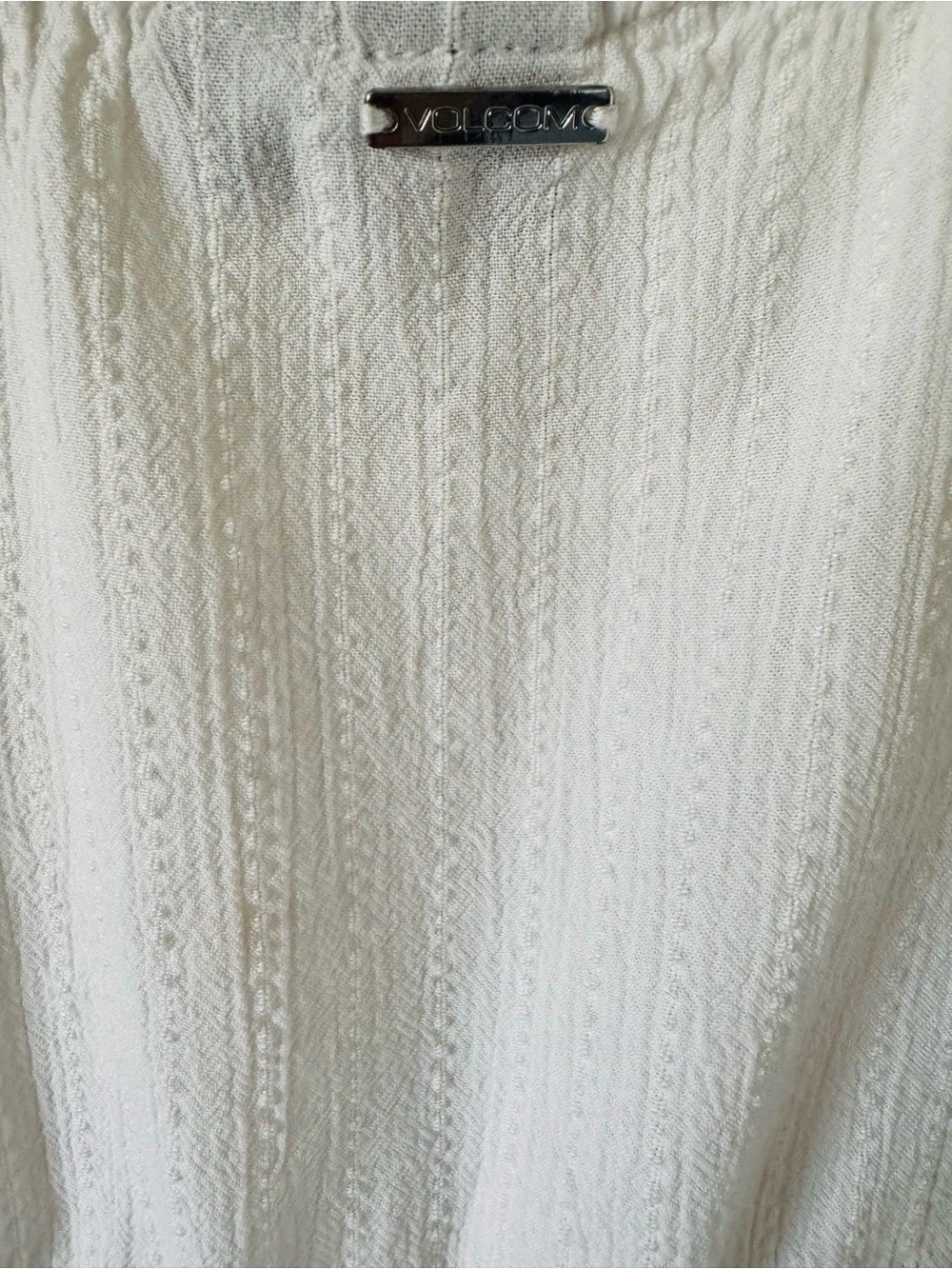 Volcom Textured Ruffle Tank Top in White Size Small - Picture 4 of 4